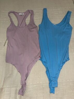 Fashion Nova Bodysuit Set in Lavender and Blue
